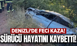 Denizli'de otomobil şarampole devrildi: 1 ölü 1 yaralı