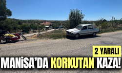 Manisa'da korkutan kaza: Motosiklet otomobile çarptı!