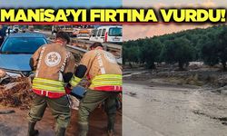 Şiddetli yağış ve fırtına Manisa'nın iki ilçesini vurdu