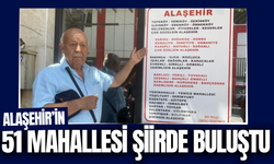 Emekli öğretmenin Alaşehir şiiri, belediye binasını süsledi