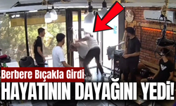 Bıçaklı saldırganı tek yumrukla yere serdi