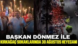 Kırkağaç'ta fener alayı gecenin karanlığını aydınlattı