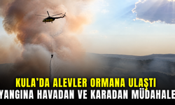 Kula’da tarım arazisinde başlayan yangın ormanlık alana sıçradı
