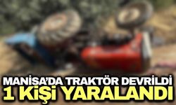 Manisa'da devrilen traktörün sürücüsü yaralandı