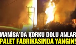 Manisa'da palet fabrikasında yangın