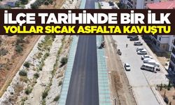Manisa'da o ilçenin tarihinde ilk kez sıcak asfalt dönemi başladı