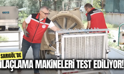 Sarıgöl'de ilaçlama makineleri test ediliyor