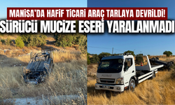 Manisa'da kontrolden çıkan hafif ticari araç tarlaya devrildi!