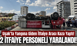 Uşak'ta itfaiye aracı ile kamyon çarpıştı: 2 yaralı