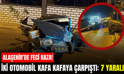 Alaşehir’de Feci Kaza: İki Otomobil Kafa Kafaya Çarpıştı, 7 Kişi Yaralandı
