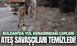 Ateş savaşçıları tarafından yol kenarındaki çöpler temizlendi!