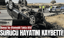 Banaz'da takla atan otomobilin sürücüsü öldü!