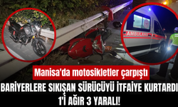 Manisa'da iki motosiklet çarpıştı: 1'i ağır 3 yaralı
