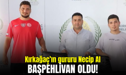 Kırkağaçlı Necip Al, başpehlivanlık yolunda büyük başarıya imza attı