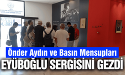 Manisa'da gazetecilerden Bedri Rahmi Eyüboğlu sergisine ziyaret