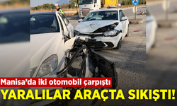 Manisa'da iki otomobil çarpıştı: 2 yaralı