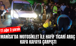 Manisa’da hafif ticari araç ile motosiklet çarpıştı: 1’i ağır, 2 yaralı