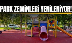 Manisa’da yıpranan park zeminleri yenileniyor
