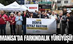 Manisa’da 'Beyaz Bastonla' farkındalık yürüyüşü!