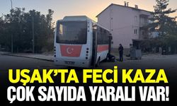 Uşak’ta midibüs ile otomobil çarpıştı: Çok sayıda yaralı