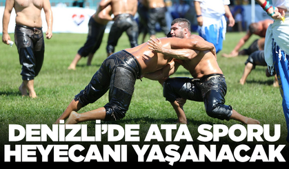 Denizli'de yağlı pehlivan güreşi vakti