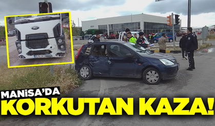 Kırkağaç'ta kamyon ile otomobil çarpıştı: 1 yaralı