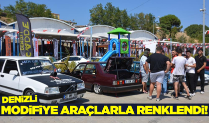 Denizli'de modifiyeli araçlar festivali renkli görüntülerle tamamlandı