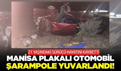 Manisa plakalı otomobil şarampole yuvarlandı: 1 ölü