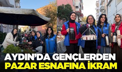 Aydın'da pazar esnafına sıcak ikram