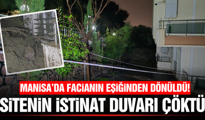 Manisa'da korkutan gece: Heyelan duvarı yıktı, daireye hasar verdi