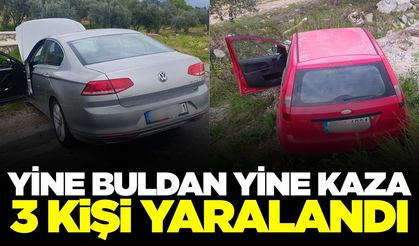 Buldan'da iki otomobilin karıştığı kazada üç kişi yaralandı