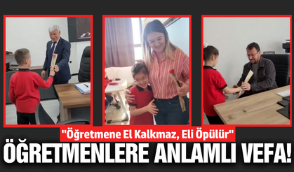 Sarıgöl'de minik öğrencilerden öğretmenlerine duygulandıran vefa!