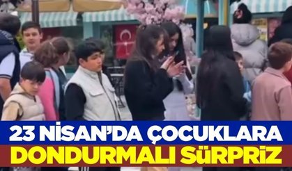 Turgutlu'da çocuklara 1 ton dondurma dağıtıldı
