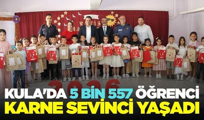 Kula'da çocukların karne sevincine Kaymakam Altuntaş'ta ortak oldu