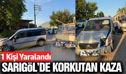 Sarıgöl'de hafif ticari araç ile transit çarpıştı: 1 yaralı