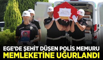Ege'ye şehit ateşi düştü: Polis memuru memleketine uğurlandı