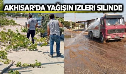 Akhisar’da fırtına ve dolu sonrası ekipler seferber oldu!