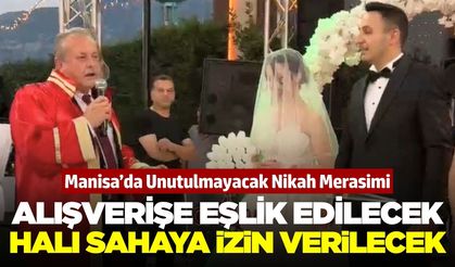 Manisa'da nikah mizanseni düğüne damga vurdu!