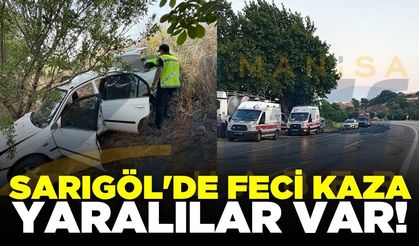 Sarıgöl’de otomobil şarampole düştü!