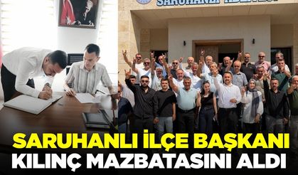 Manisa’da MHP Saruhanlı İlçe Başkanı Sadullah Kılınç mazbatasını aldı