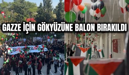 Manisa’da Gazze için gökyüzüne umut balonları bırakıldı