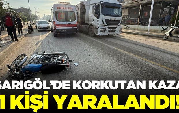 Sarıgöl'de motosiklet ve otomobil çarpıştı!