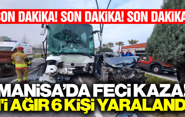 Manisa'da yolcu otobüsü kazası: 6 yaralı