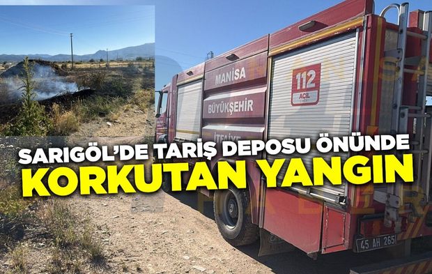 Sarıgöl'de korkutan ot yangını