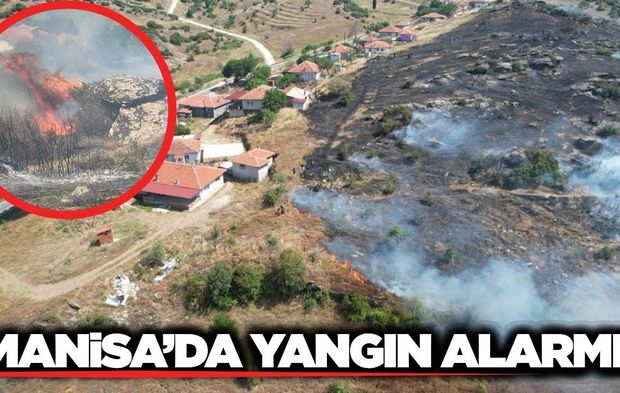 Manisa'da korkutan yangın: 30 dönüm alan kül oldu