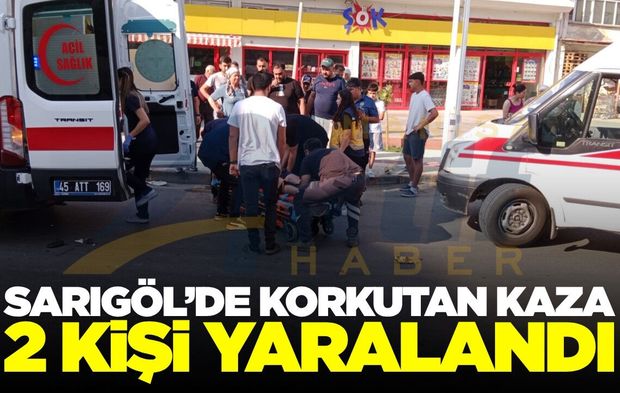 Sarıgöl'de motosikletler çarpıştı: 2 yaralı