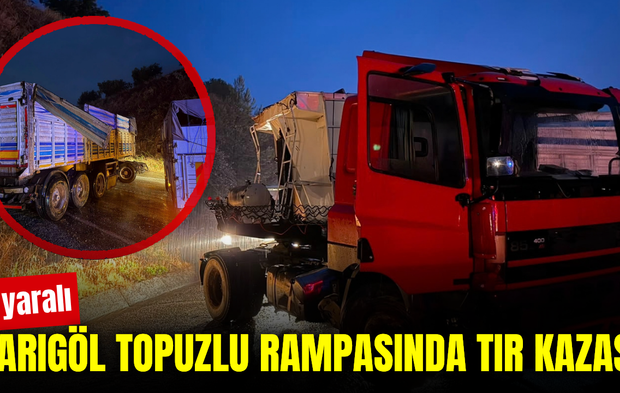 Sarıgöl’de Topuzlu rampasında tır kazası: Sürücü yaralandı