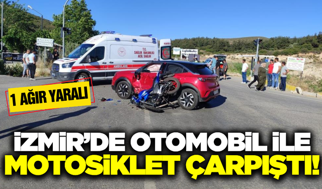 Otomobille çarpışan motosiklet sürücüsü ağır yaralandı!