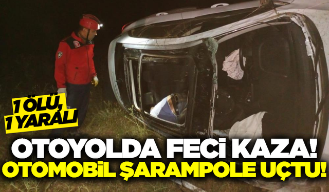 Balıkesir'de şarampole uçan otomobildeki 1 kişi öldü, 1 kişi yaralandı