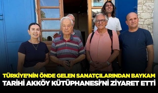 Bedri Baykam, Tarihi Akköy Kütüphanesi'ni ziyaret etti